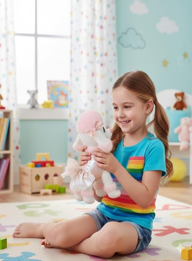 STRIDERS لعبة كلب بودل قطيفة ناعمة للأطفال من ستريدرز | جرو محشو لطيف | هدية رائعة للعناق والحب للبنات والأولاد | هدية مثالية للهدايا التذكارية | وردي | 10 بوصات - Image 5